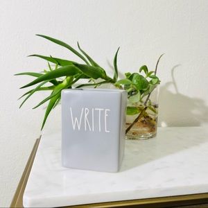 New Rae Dunn Write ceramic pen pencil cup. Gray